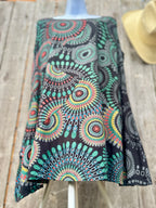 LEOPARDS & ROSES TUNIC TOP- Consigned with VARDO Vintage & Valuables vvvardo.ca