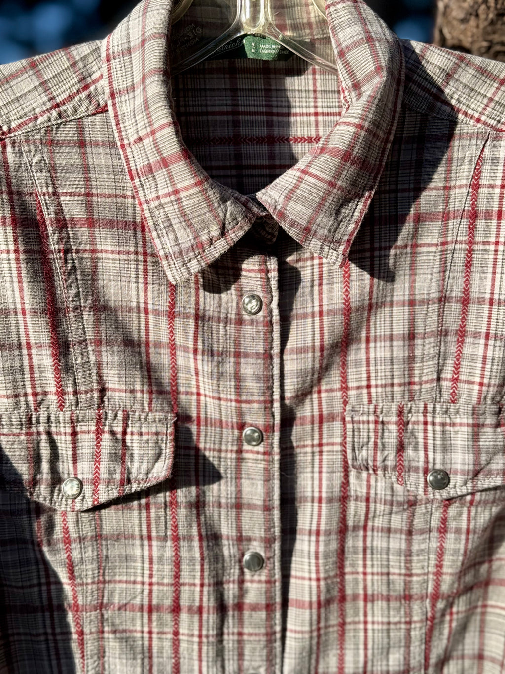 Woolrich snap-up plaid long sleeve top- Consigned with VARDO Vintage & Valuables vvvardo.ca