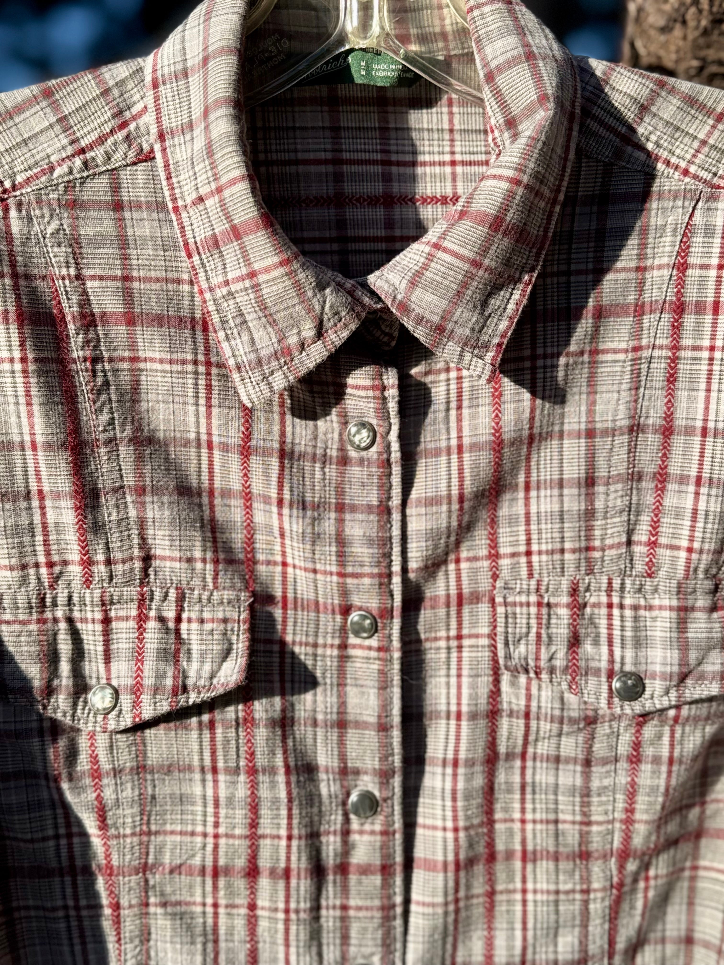 Woolrich snap-up plaid long sleeve top- Consigned with VARDO Vintage & Valuables vvvardo.ca