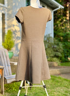 H&M Green Beige Skater Dress - Short Sleeve