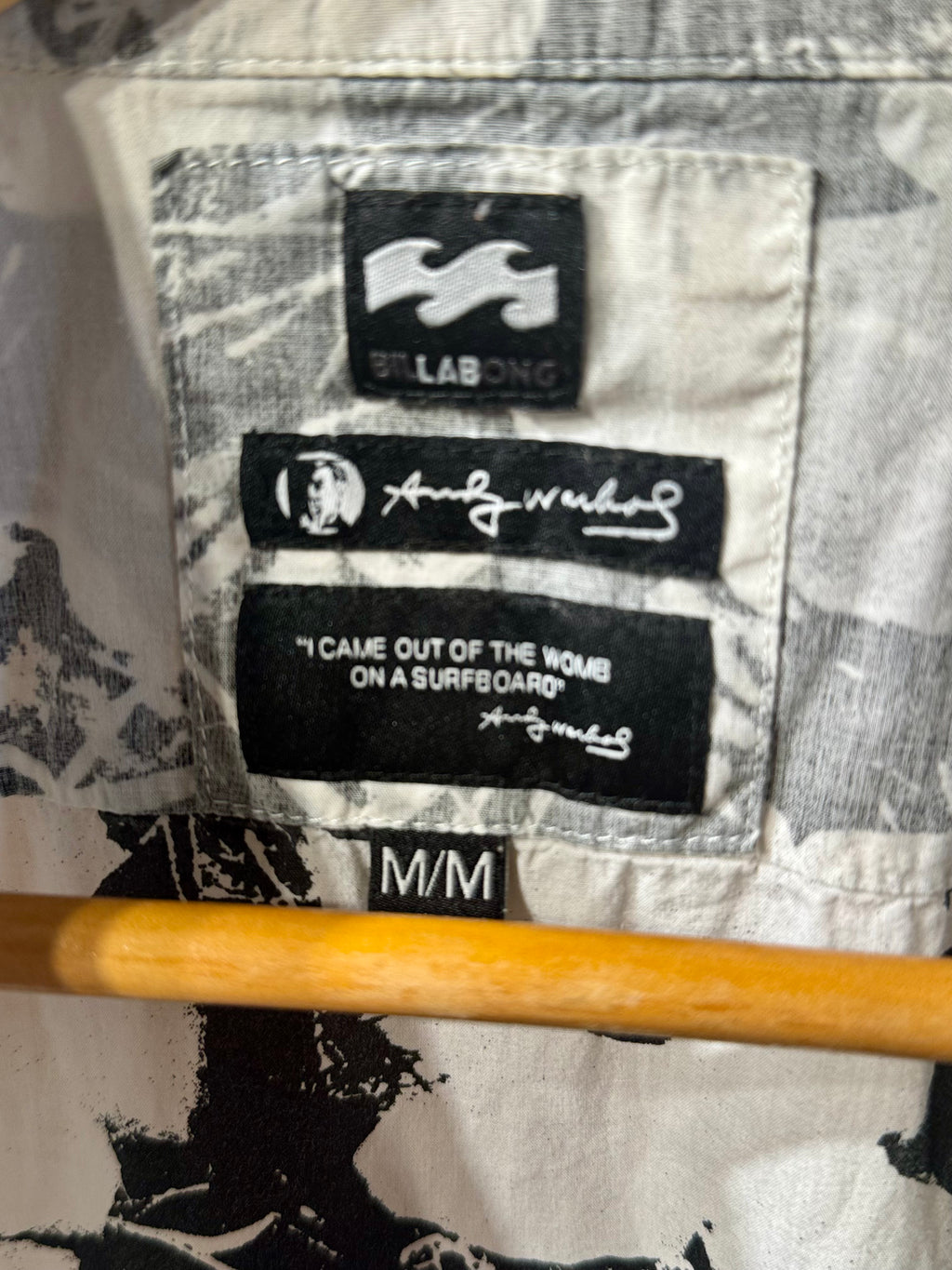 ANDY WARHOL X BILLABONG SHIRT- Consigned with VARDO Vintage & Valuables vvvardo.ca