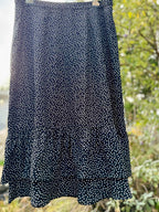 ALLEGRA K SKIRT with double frilled hem and hearts print. - Consigned with VARDO Vintage & Valuables vvvardo.ca