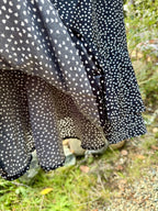 ALLEGRA K SKIRT with double frilled hem and hearts print. - Consigned with VARDO Vintage & Valuables vvvardo.ca