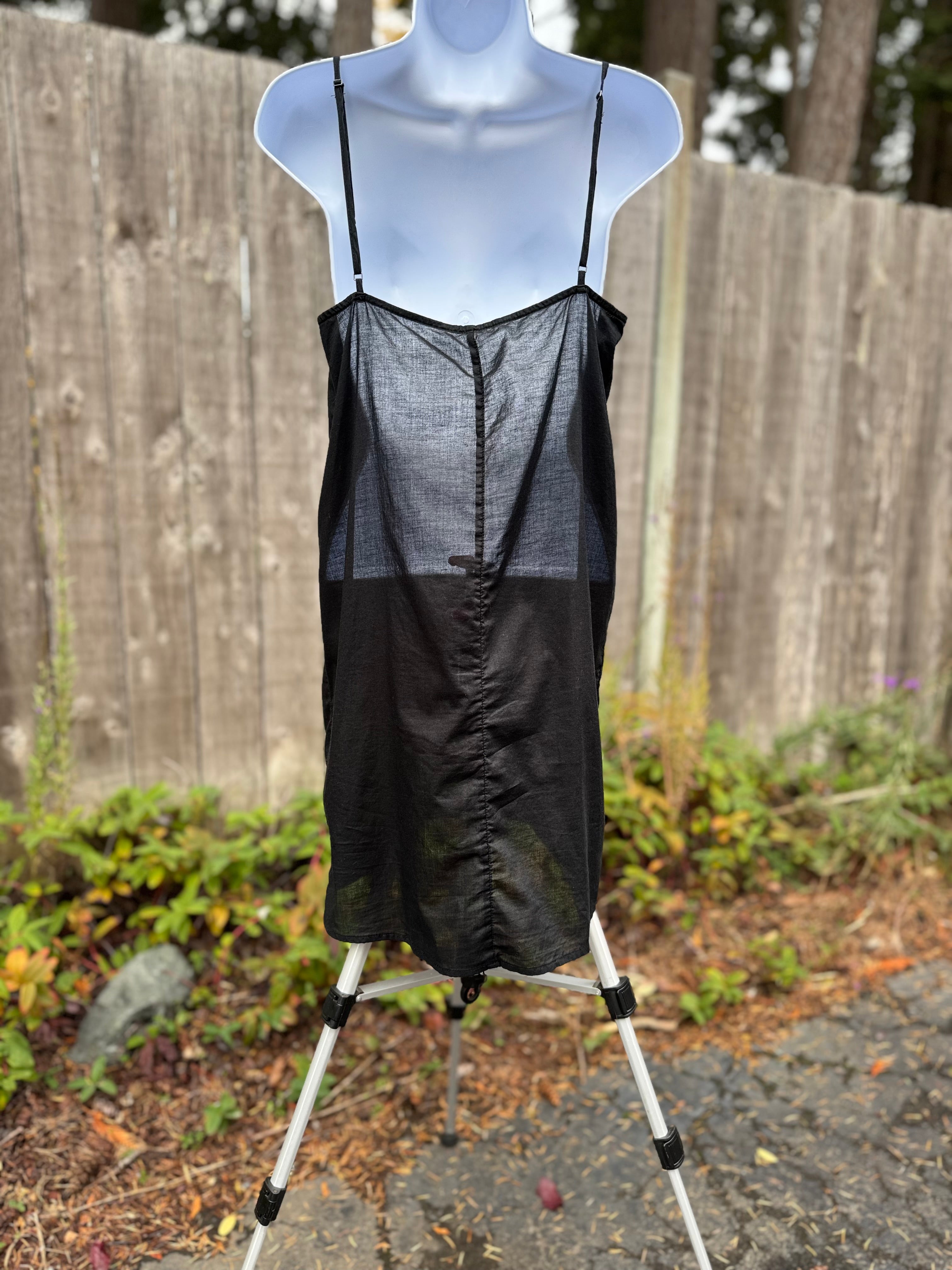 BLACK SLIP DRESS- Consigned with VARDO Vintage & Valuables vvvardo.ca