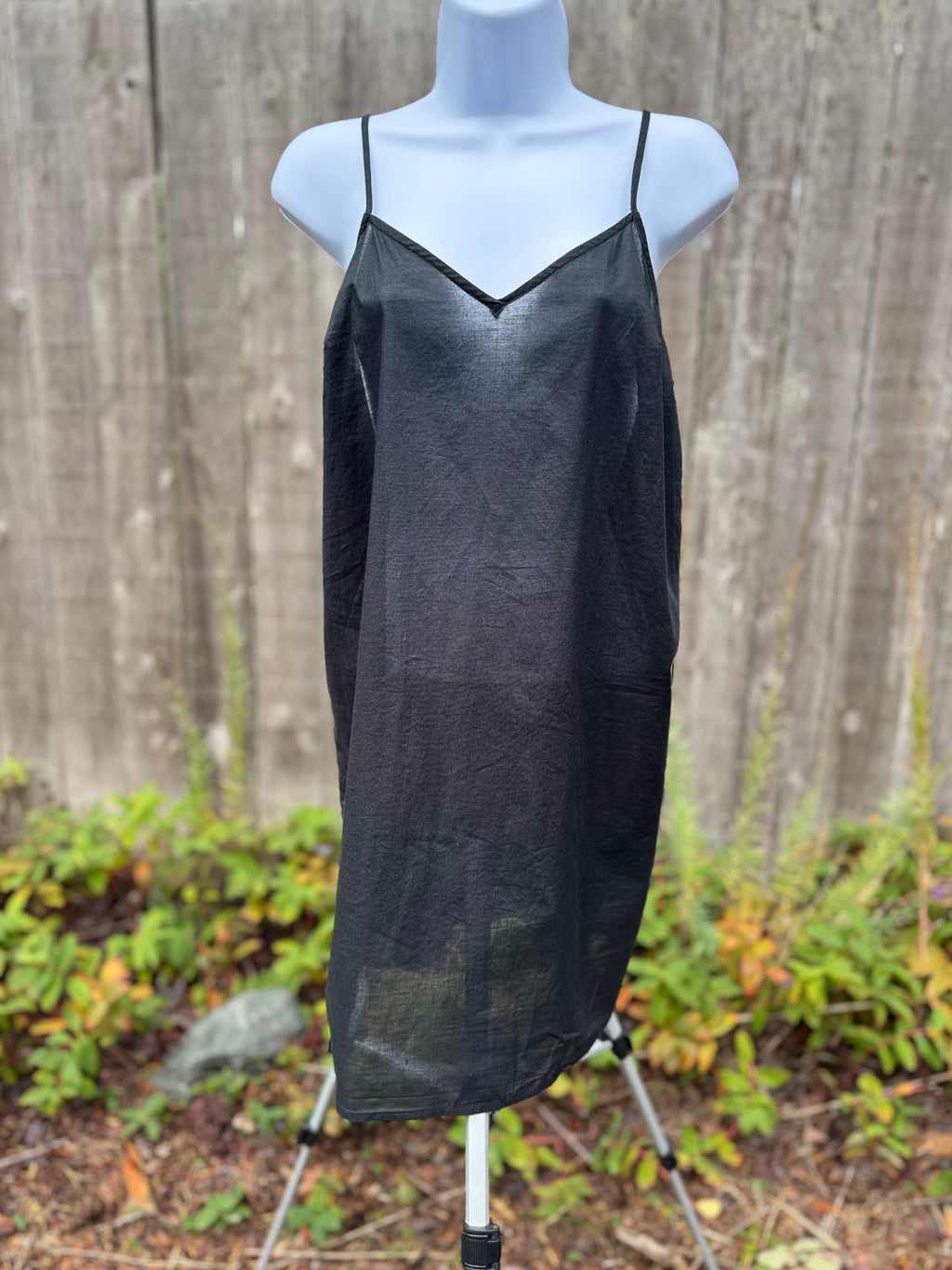 BLACK SLIP DRESS- Consigned with VARDO Vintage & Valuables vvvardo.ca