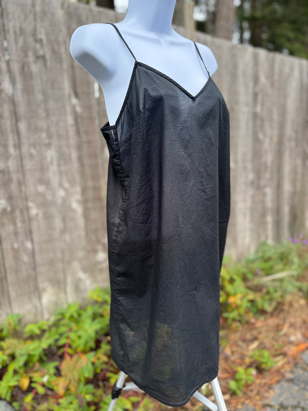 BLACK SLIP DRESS- Consigned with VARDO Vintage & Valuables vvvardo.ca