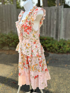OASIS JEANS FLORAL FRILLED YOUTH DRESS- Consigned with VARDO Vintage & Valuables vvvardo.ca