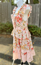 OASIS JEANS FLORAL FRILLED YOUTH DRESS- Consigned with VARDO Vintage & Valuables vvvardo.ca