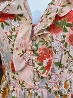 OASIS JEANS FLORAL FRILLED YOUTH DRESS- Consigned with VARDO Vintage & Valuables vvvardo.ca