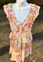 OASIS JEANS FLORAL FRILLED YOUTH DRESS- Consigned with VARDO Vintage & Valuables vvvardo.ca