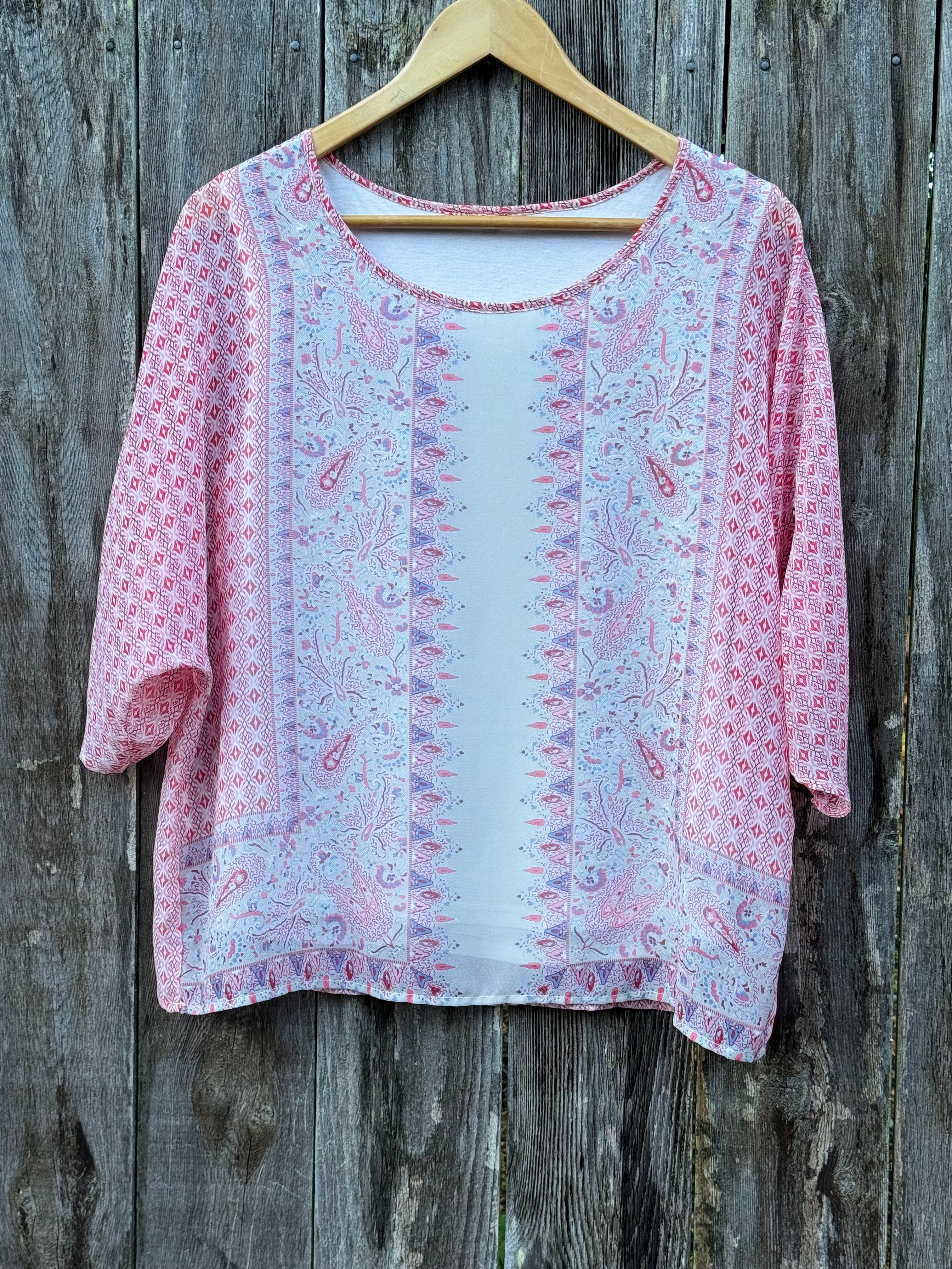 SOYA COCEPT Patterned Shier Blouse with attached Camisole - Consigned with VARDO Vintage & Valuables vvvardo.ca