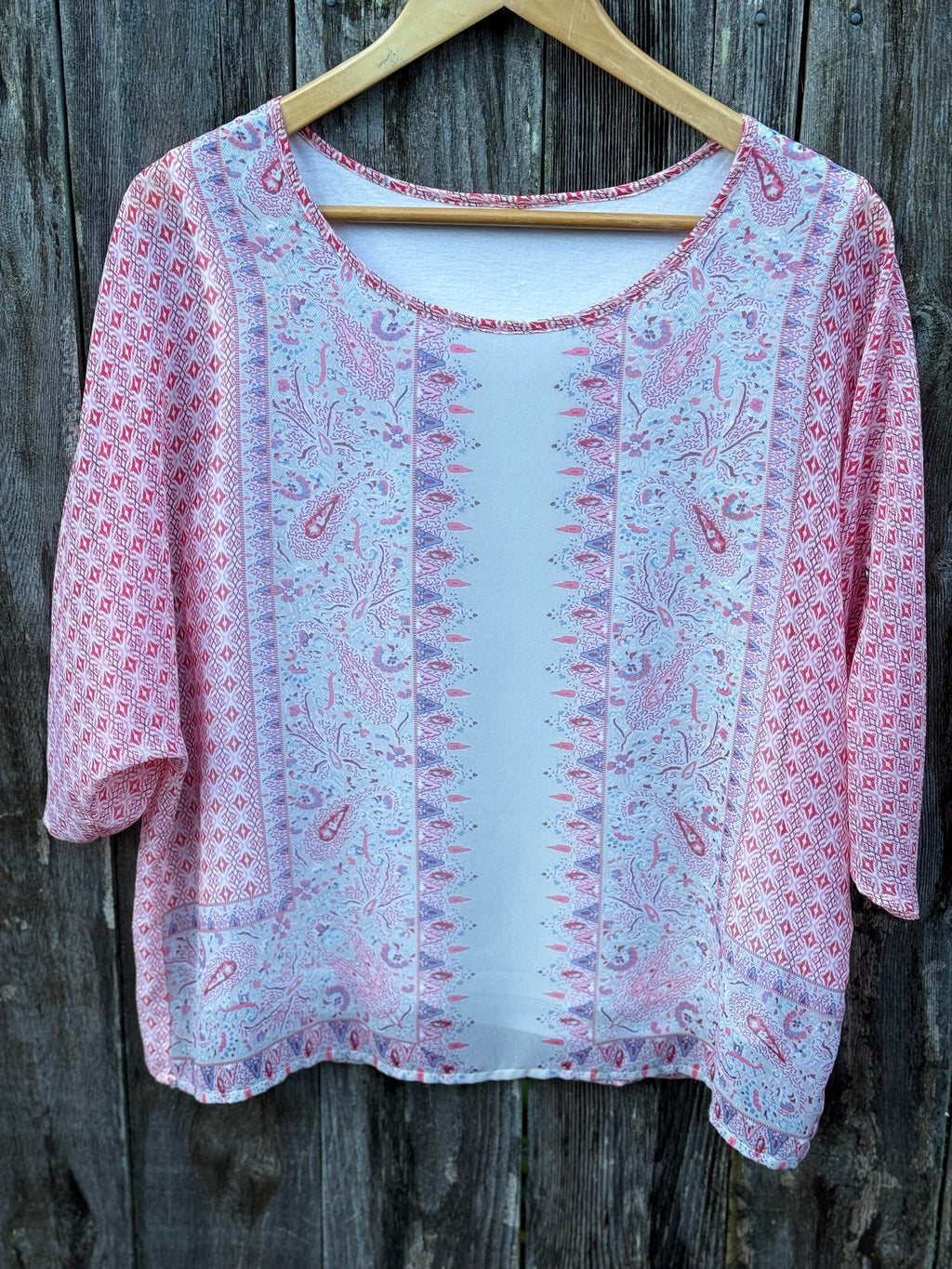 SOYA COCEPT Patterned Shier Blouse with attached Camisole - Consigned with VARDO Vintage & Valuables vvvardo.ca