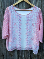 SOYA COCEPT Patterned Shier Blouse with attached Camisole - Consigned with VARDO Vintage & Valuables vvvardo.ca