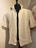 ZARA COTTON CROCHET SHORT SLEEVE SHIRT- Consigned with VARDO Vintage & Valuables vvvardo.ca