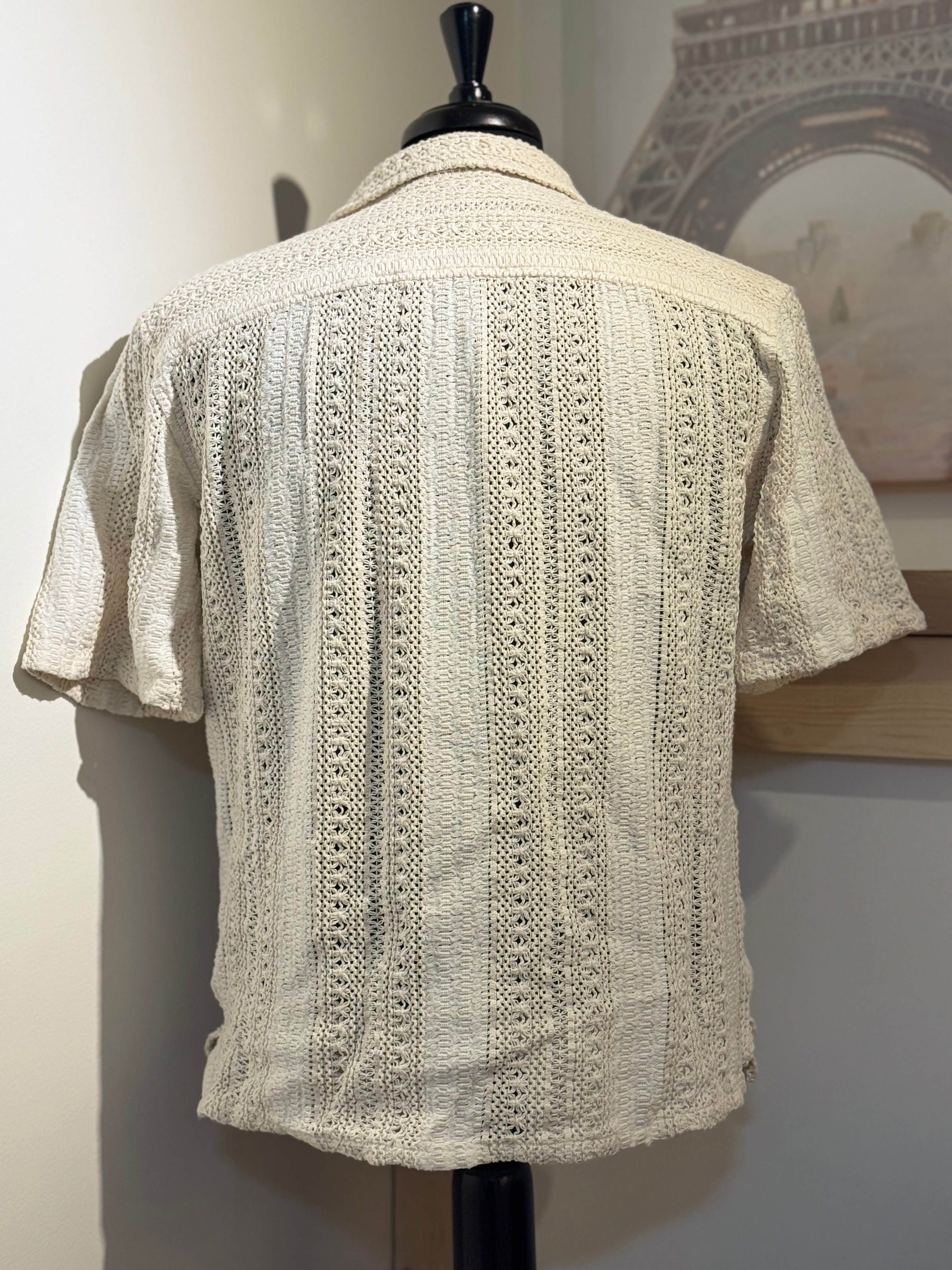 ZARA COTTON CROCHET SHORT SLEEVE SHIRT- Consigned with VARDO Vintage & Valuables vvvardo.ca