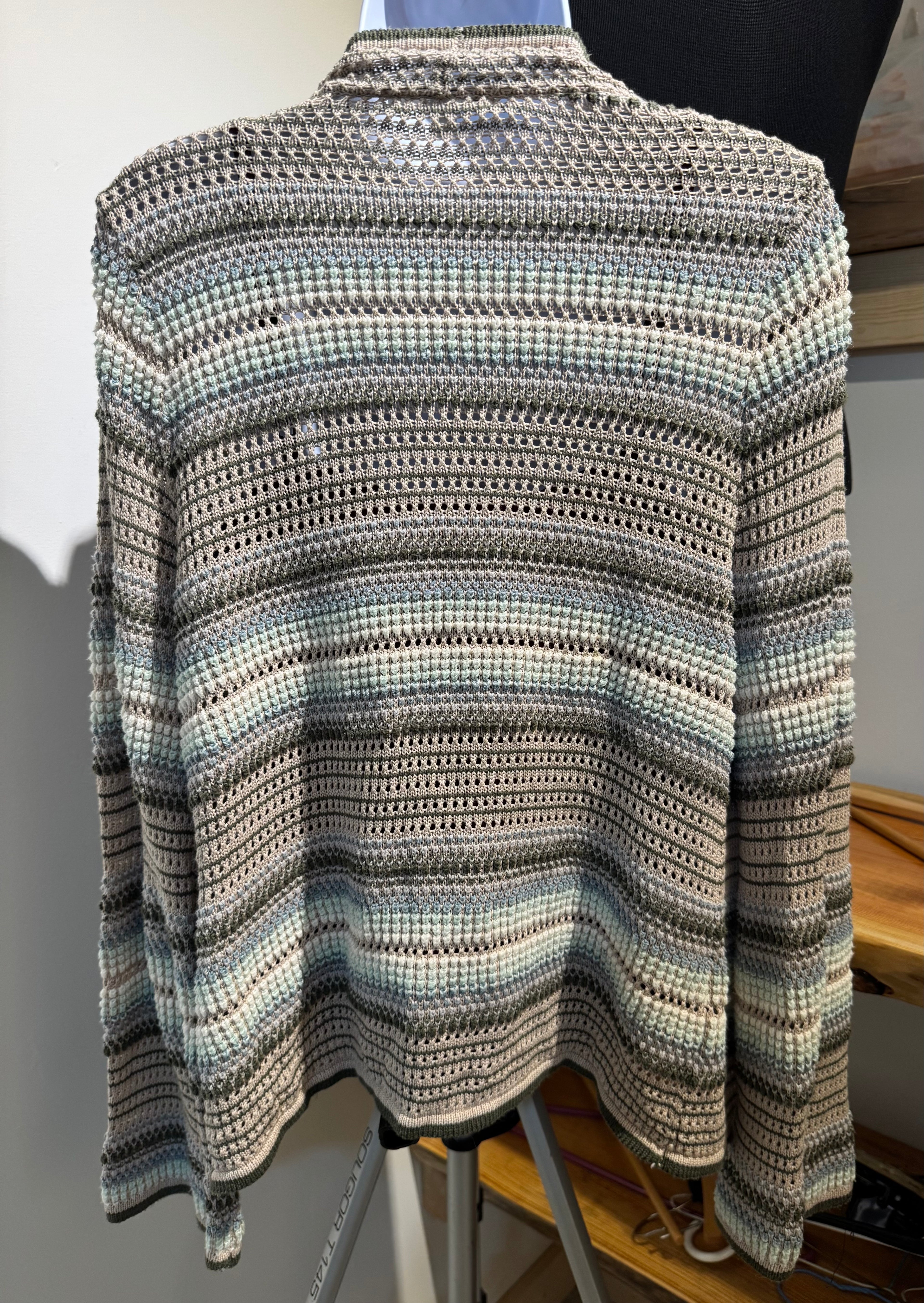 89th + MADISON UNIQUE KNIT OPEN CARDIGAN- Consigned with VARDO Vintage & Valuables vvvardo.ca