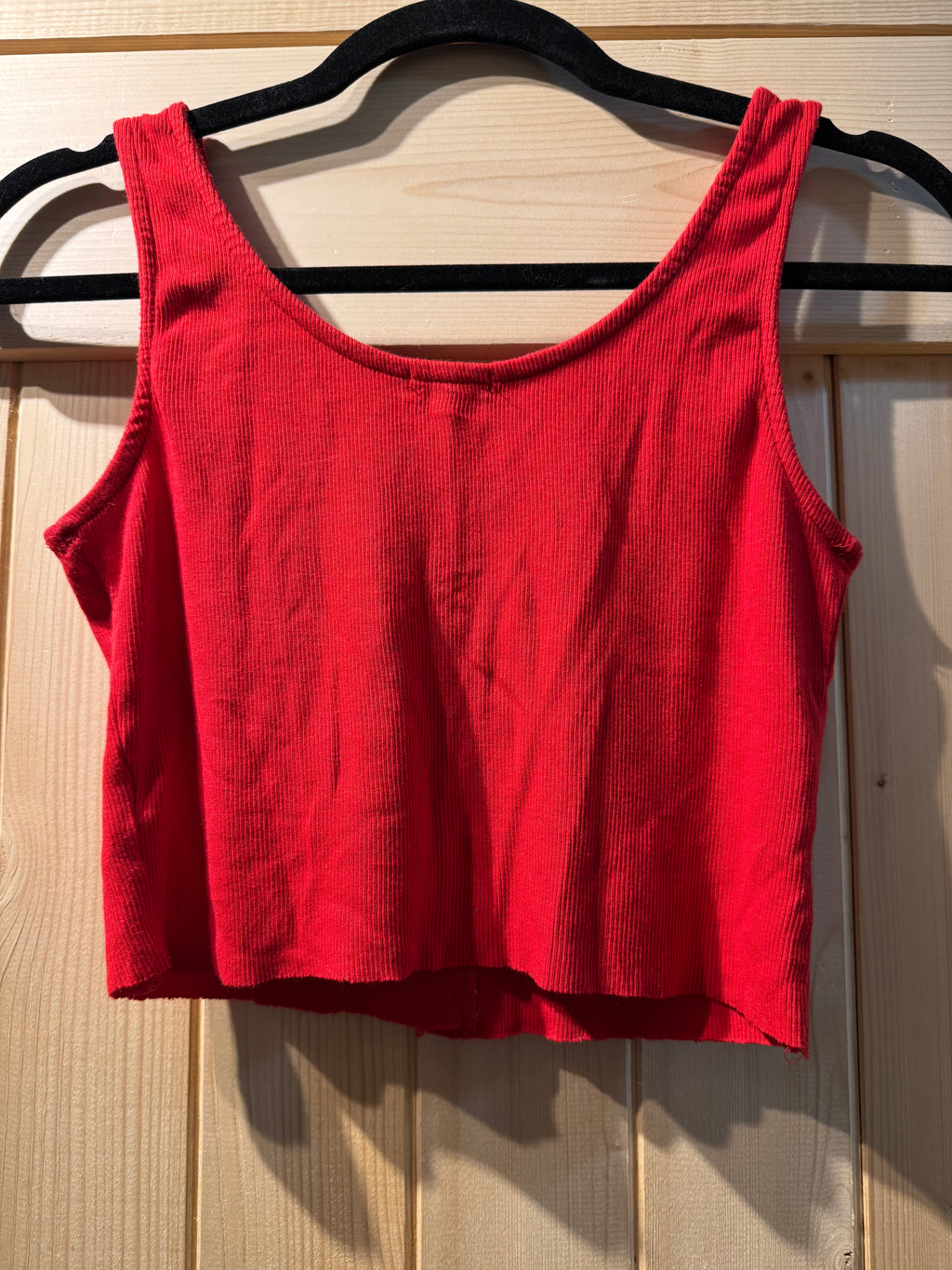 HEART & HIPS RED TANK TOP- Consigned with VARDO Vintage & Valuables vvvardo.ca