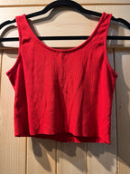 HEART & HIPS RED TANK TOP- Consigned with VARDO Vintage & Valuables vvvardo.ca