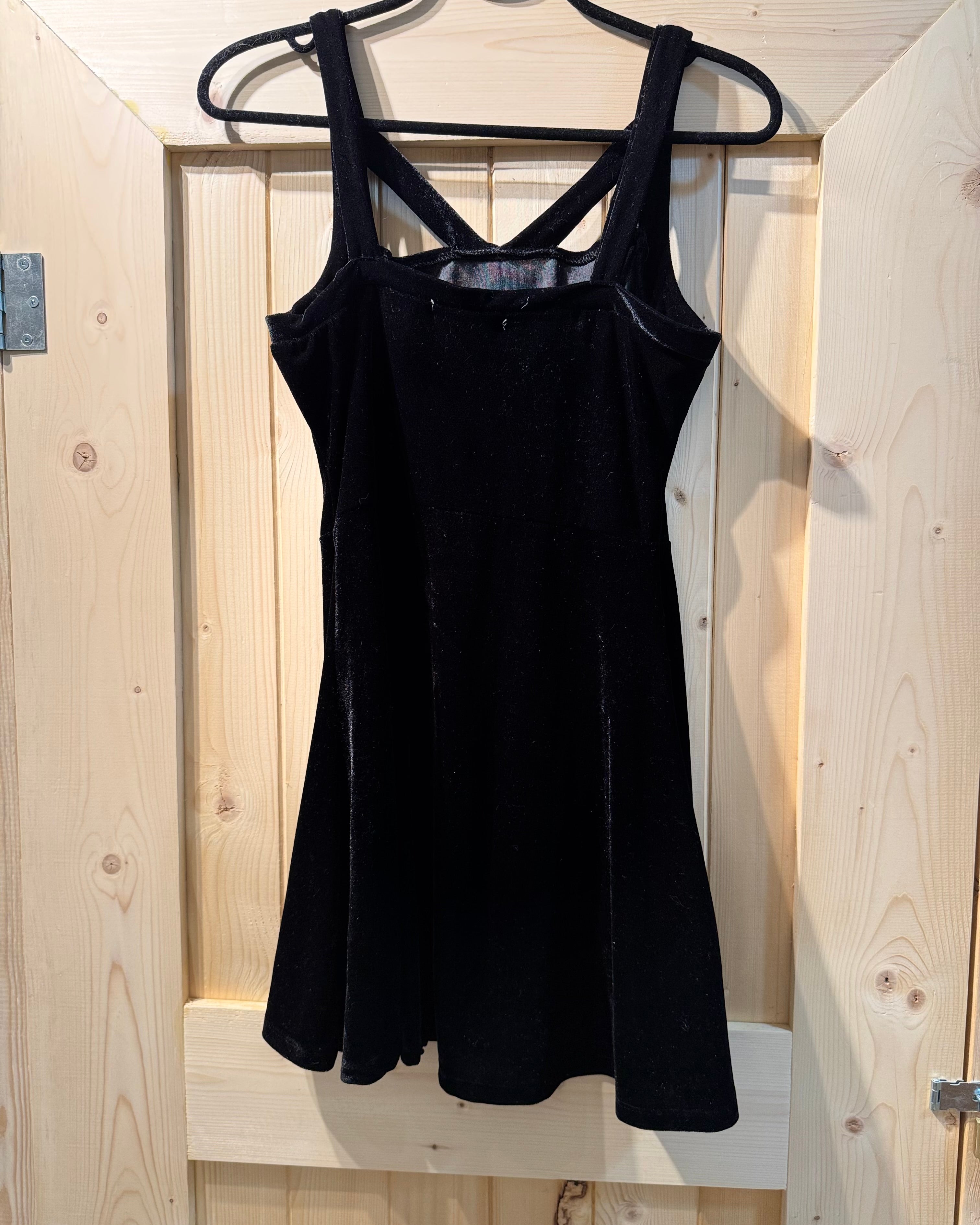 RICCIARDI LITTLE BLACK VELOUR DRESS- Consigned with VARDO Vintage & Valuables vvvardo.ca