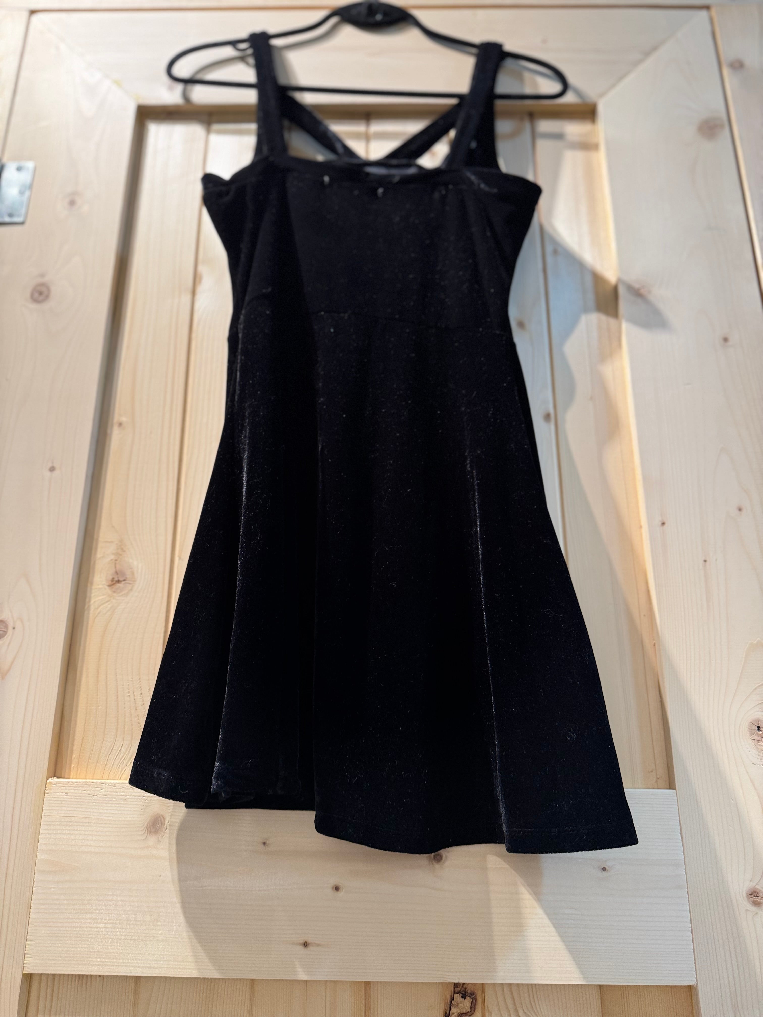 RICCIARDI LITTLE BLACK VELOUR DRESS- Consigned with VARDO Vintage & Valuables vvvardo.ca
