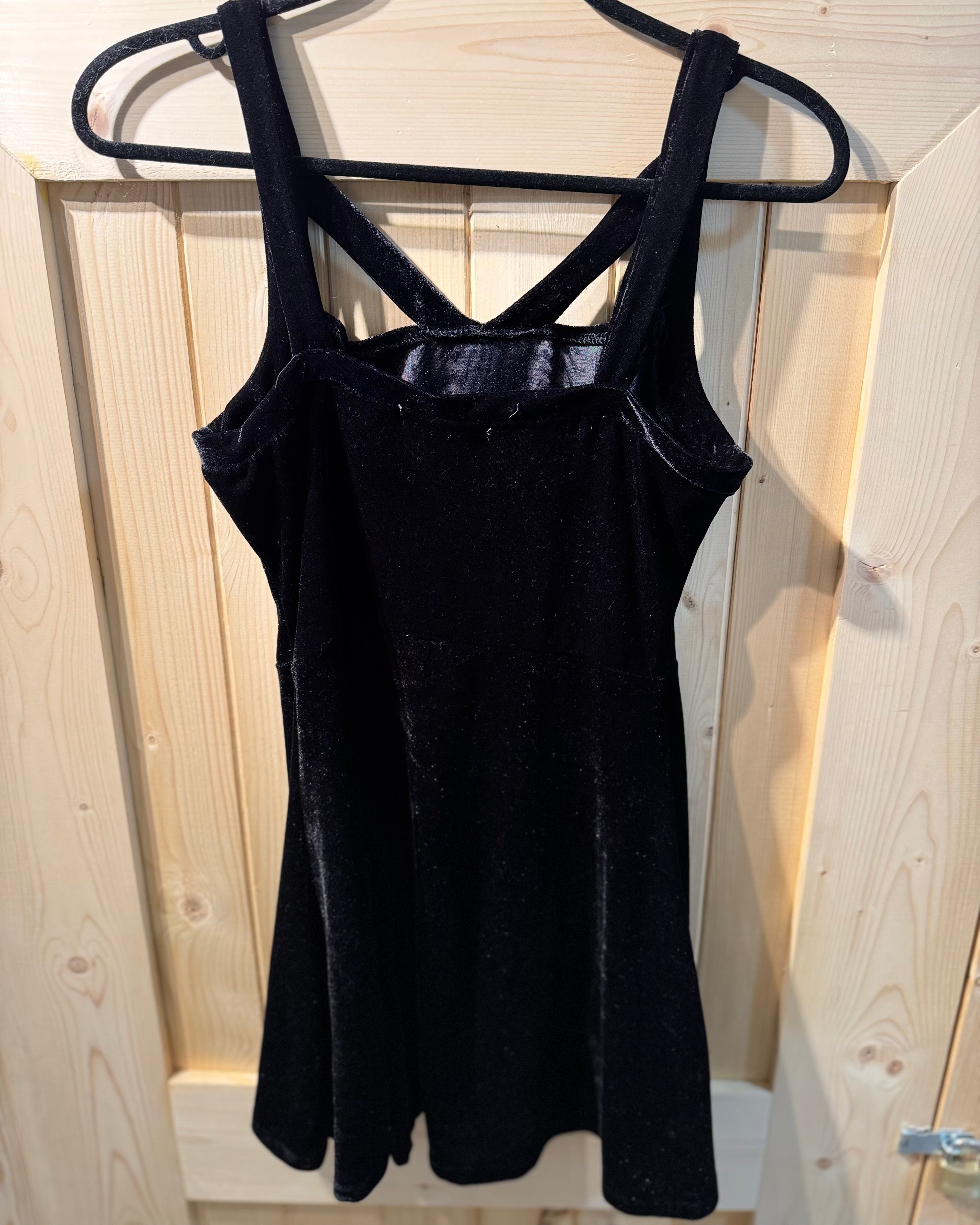 RICCIARDI LITTLE BLACK VELOUR DRESS- Consigned with VARDO Vintage & Valuables vvvardo.ca