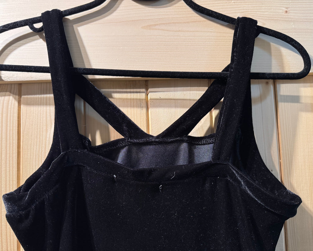 RICCIARDI LITTLE BLACK VELOUR DRESS- Consigned with VARDO Vintage & Valuables vvvardo.ca