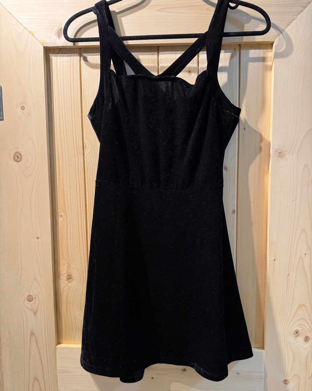 RICCIARDI LITTLE BLACK VELOUR DRESS- Consigned with VARDO Vintage & Valuables vvvardo.ca