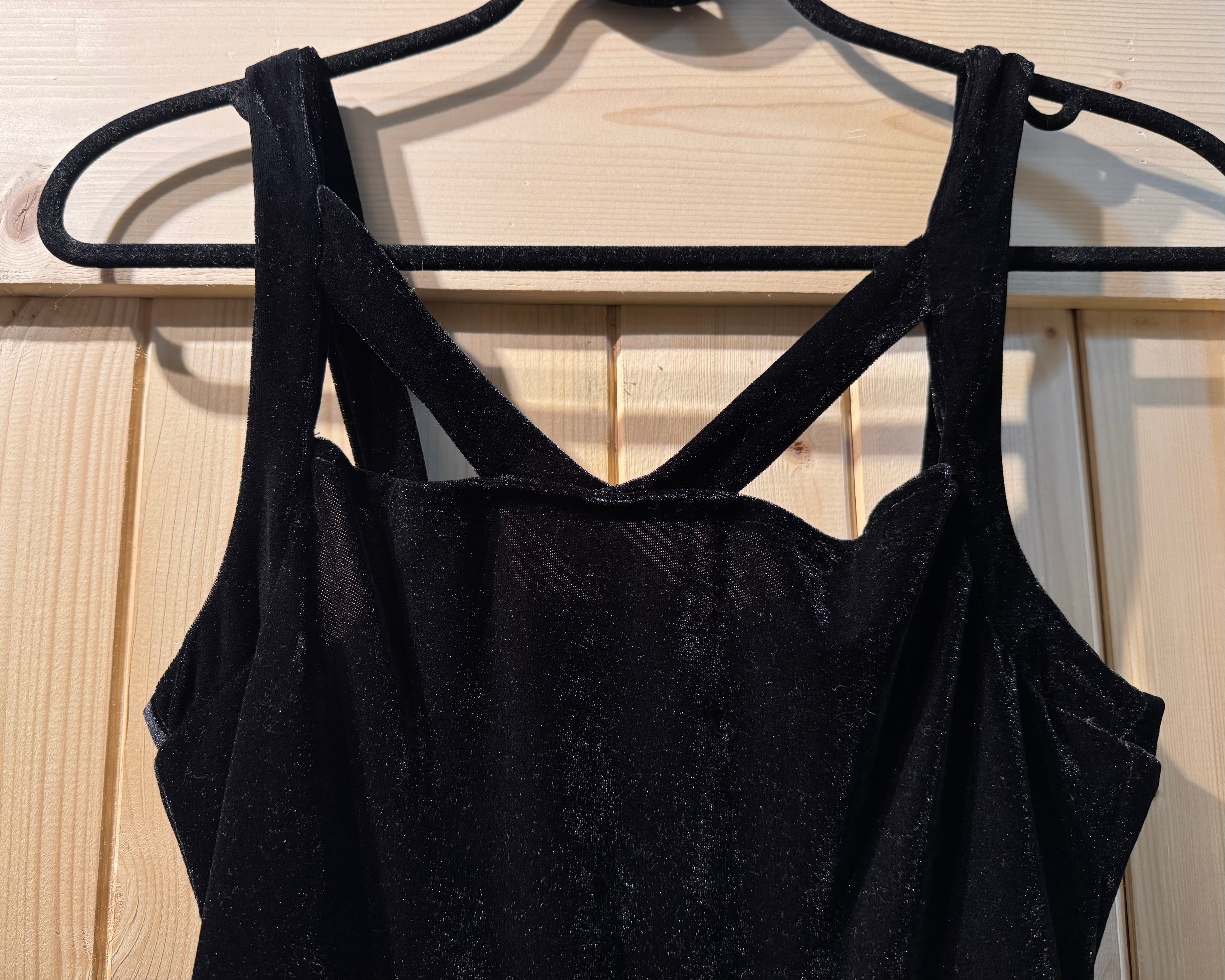 RICCIARDI LITTLE BLACK VELOUR DRESS- Consigned with VARDO Vintage & Valuables vvvardo.ca