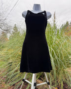 RICCIARDI LITTLE BLACK VELOUR DRESS- Consigned with VARDO Vintage & Valuables vvvardo.ca