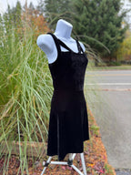 RICCIARDI LITTLE BLACK VELOUR DRESS- Consigned with VARDO Vintage & Valuables vvvardo.ca