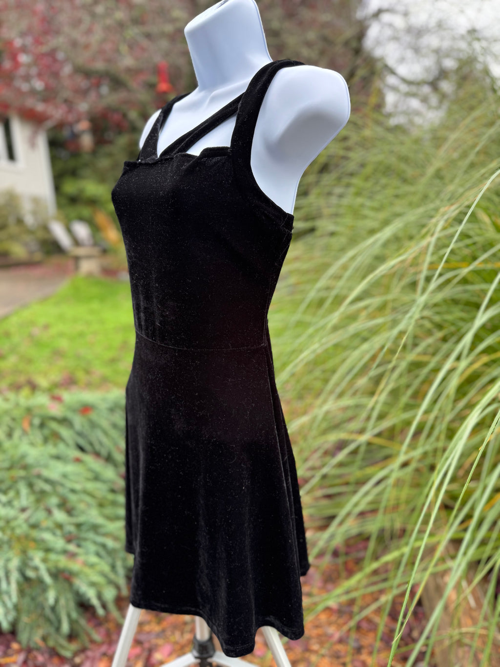 RICCIARDI LITTLE BLACK VELOUR DRESS- Consigned with VARDO Vintage & Valuables vvvardo.ca