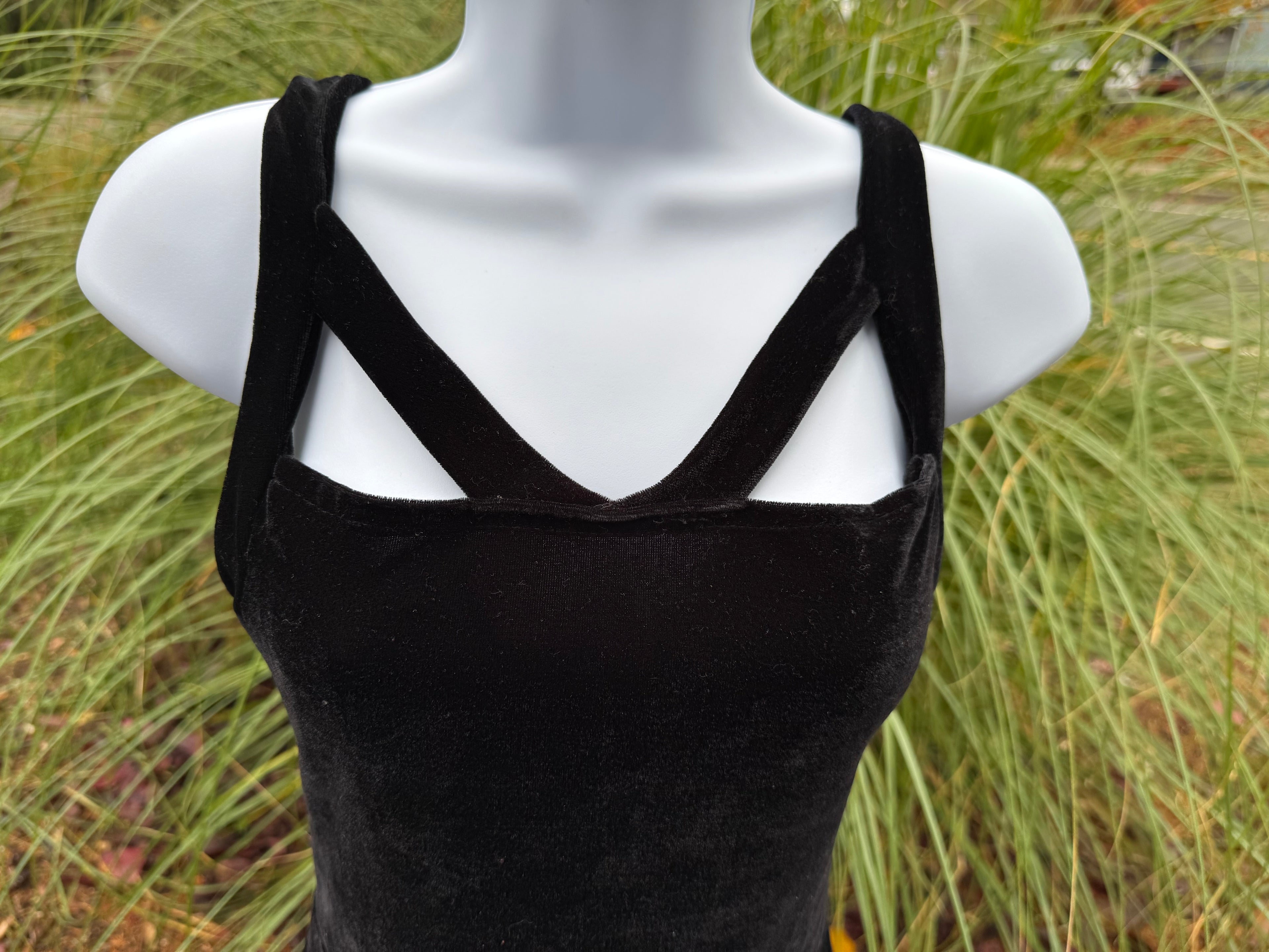 RICCIARDI LITTLE BLACK VELOUR DRESS- Consigned with VARDO Vintage & Valuables vvvardo.ca