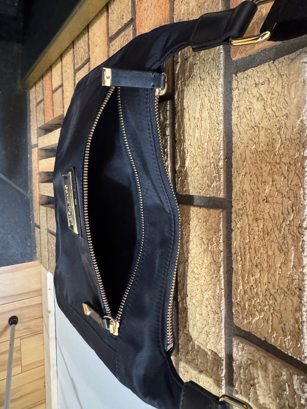 BLACK & GOLD CALVIN KLEIN HANDBAG - Consigned with VARDO Vintage & Valuables vvvardo.ca