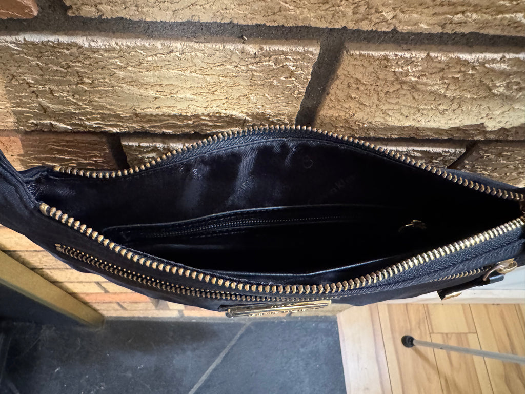 BLACK & GOLD CALVIN KLEIN HANDBAG - Consigned with VARDO Vintage & Valuables vvvardo.ca