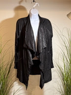 Black silky light weight open jacket - Consigned with VARDO Vintage & Valuables vvvardo.ca