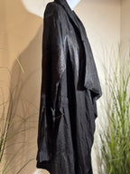 Black silky light weight open jacket - Consigned with VARDO Vintage & Valuables vvvardo.ca