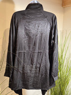 Black silky light weight open jacket - Consigned with VARDO Vintage & Valuables vvvardo.ca