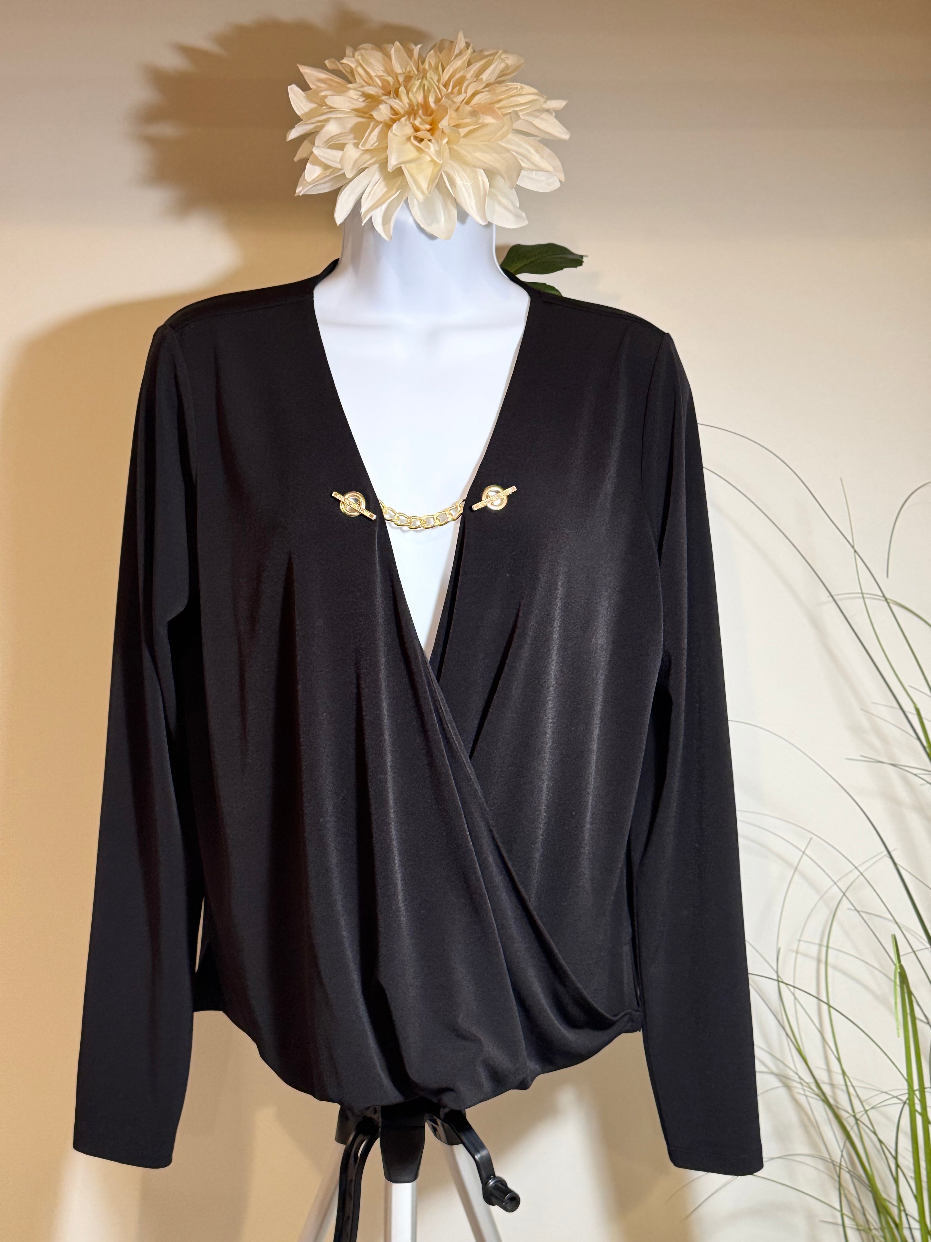 MICHAEL KORS blouse with gold tone hardware - Consigned with VARDO Vintage & Valuables vvvardo.ca