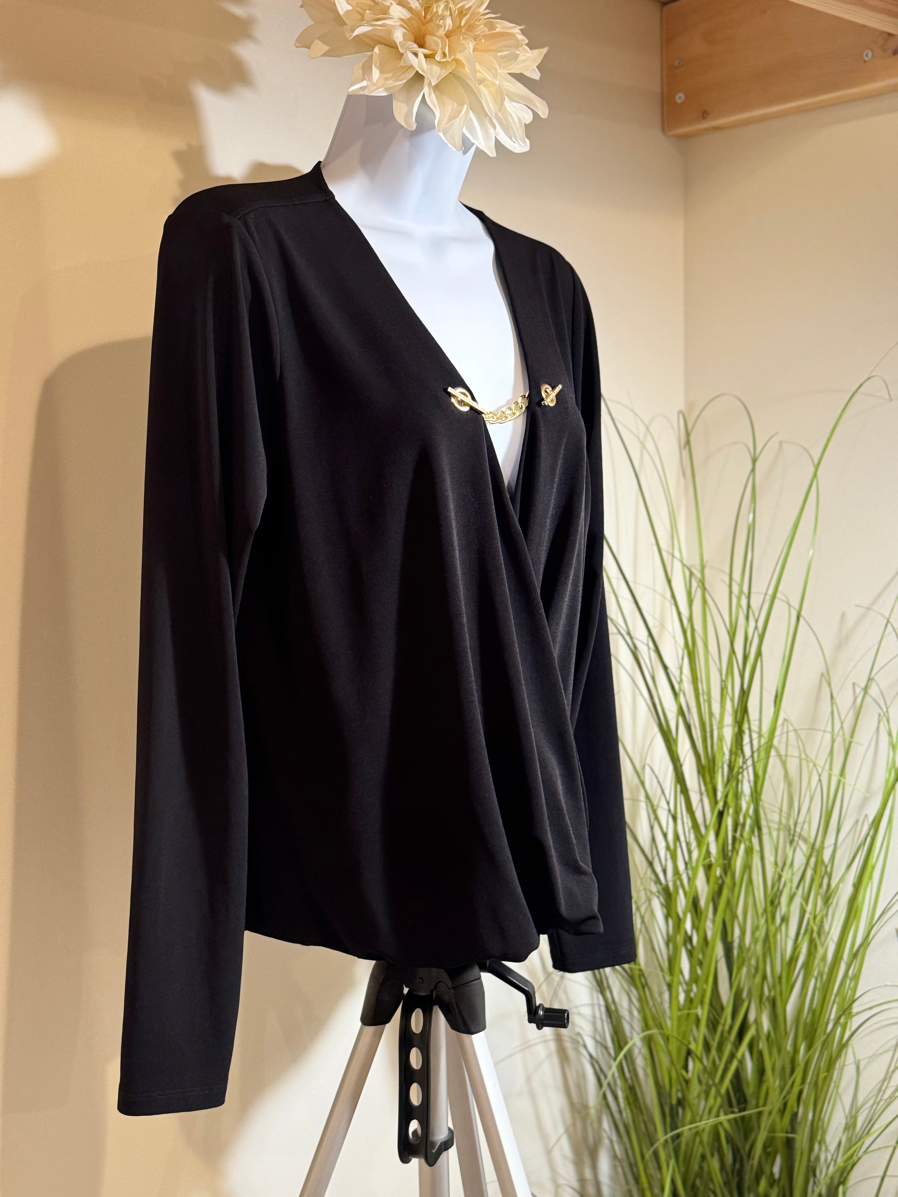 MICHAEL KORS blouse with gold tone hardware - Consigned with VARDO Vintage & Valuables vvvardo.ca