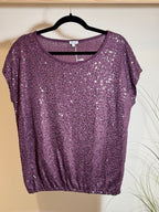 KISMET PURPLE SEQUIN TOP - Consigned with VARDO Vintage & Valuables vvvardo.ca