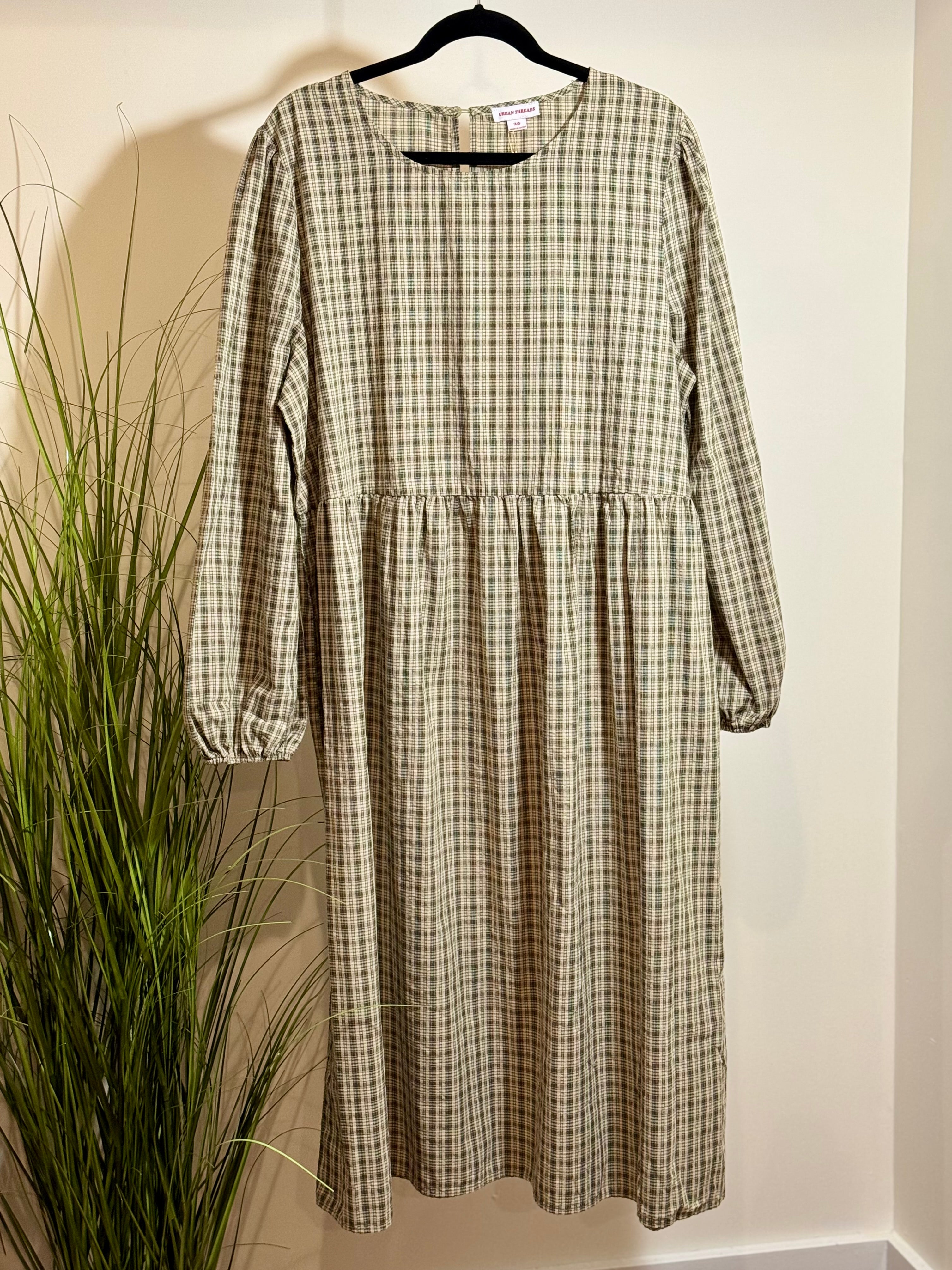 URBAN THREADS PLAID DRESS- Consigned with VARDO Vintage & Valuables vvvardo.ca