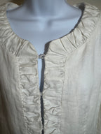 LAURA White LINEN jacket - Consigned with VARDO Vintage & Valuables vvvardo.ca