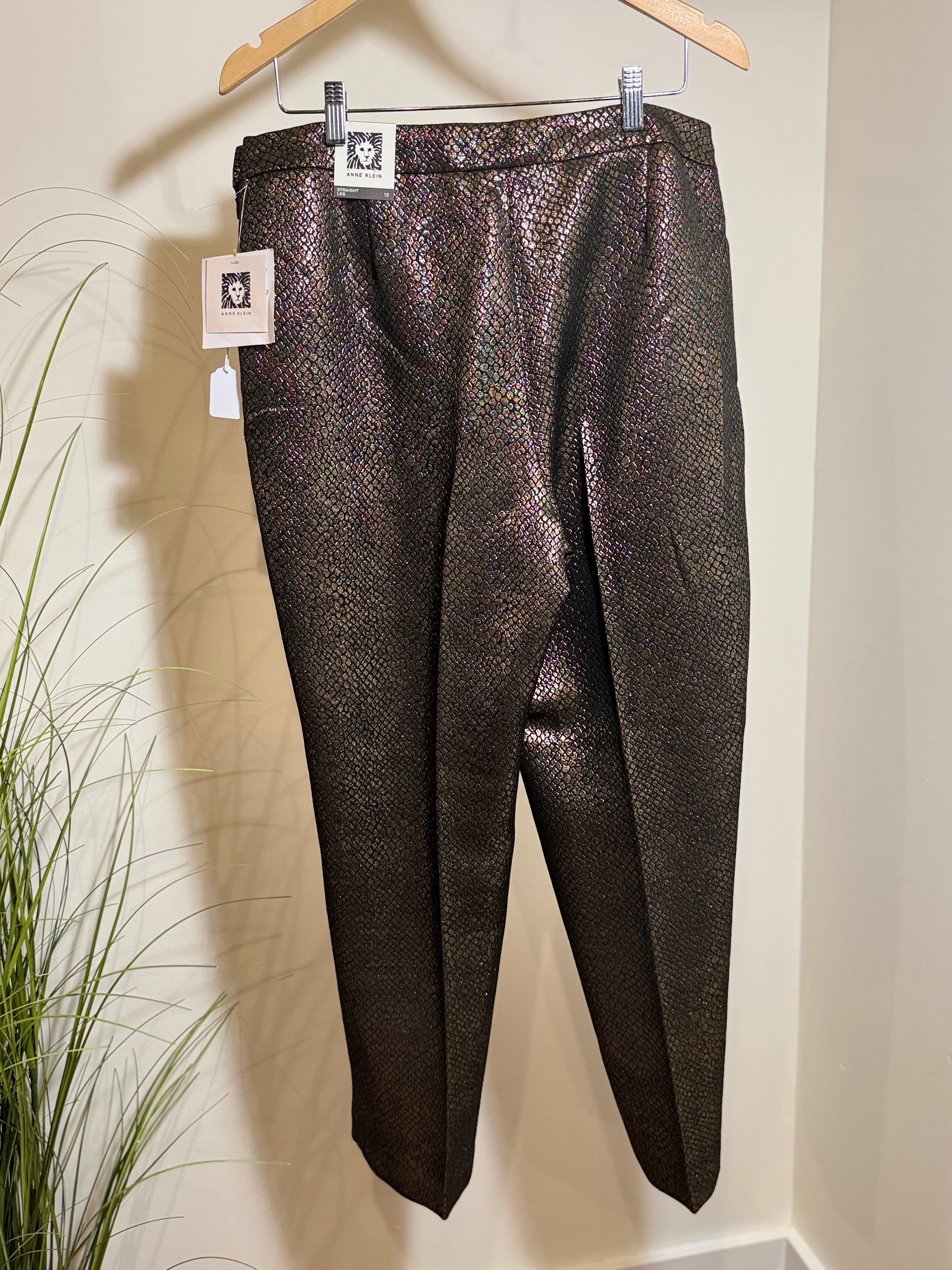 ANNE KLEIN GOLD & BLACK coloured DRESS PANTS- Consigned with VARDO Vintage & Valuables vvvardo.ca