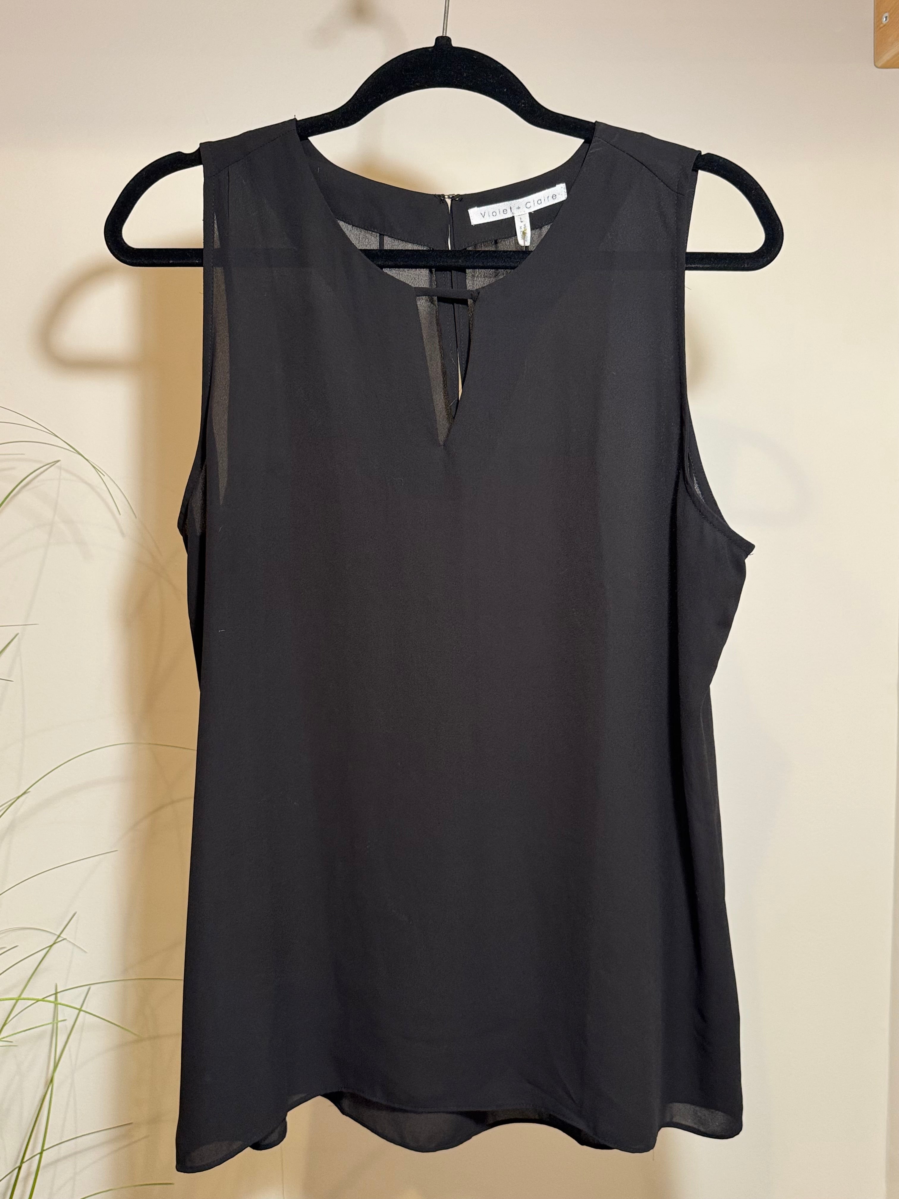 VIOLET & CLAIRE  SHEER  sleeveless BLOUSE - Consigned with VARDO Vintage & Valuables vvvardo.ca (Copy)