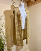 Vintage GOLD tone METALLIC knit cardigan vest - Consigned with VARDO Vintage & Valuables vvvardo.ca