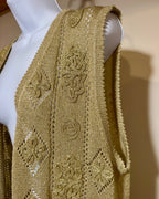 Vintage GOLD tone METALLIC knit cardigan vest - Consigned with VARDO Vintage & Valuables vvvardo.ca