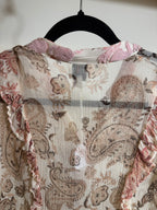 HEMANT & NANDITA RUFFLE BLOUSE WITH EMBELLISHED COLLAR - Consigned with VARDO Vintage & Valuables vvvardo.ca