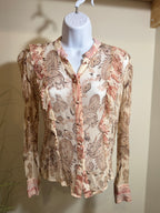 HEMANT & NANDITA RUFFLE BLOUSE WITH EMBELLISHED COLLAR - Consigned with VARDO Vintage & Valuables vvvardo.ca