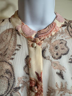 HEMANT & NANDITA RUFFLE BLOUSE WITH EMBELLISHED COLLAR - Consigned with VARDO Vintage & Valuables vvvardo.ca
