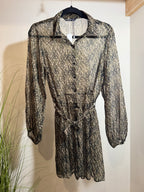 SHEER LEOPARD PRINT STRADIVARIUS LONG SLEEVE DRESS - Consigned with VARDO Vintage & Valuables vvvardo.ca (Copy)